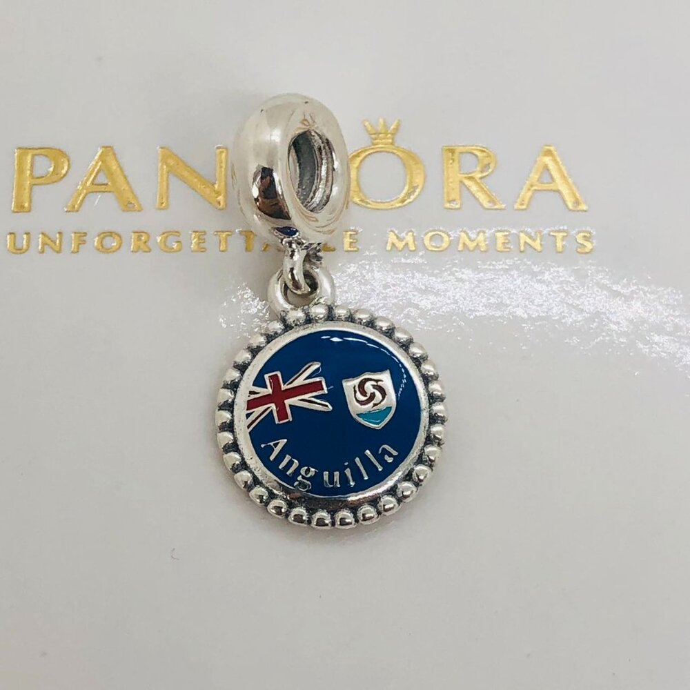 ✨🔥Pandora Anguilla Flag Charm S925 Silver with box